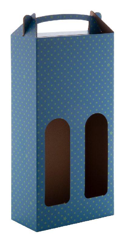 Boîte à vin en carton ondulé - impression quadri sur mesure avec poignée - pour 2 bouteilles de 0,75L_0