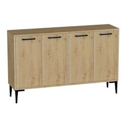 Buffet 4 portes en aggloméré Frezya chêne Hanah Home - 8684283561049_0