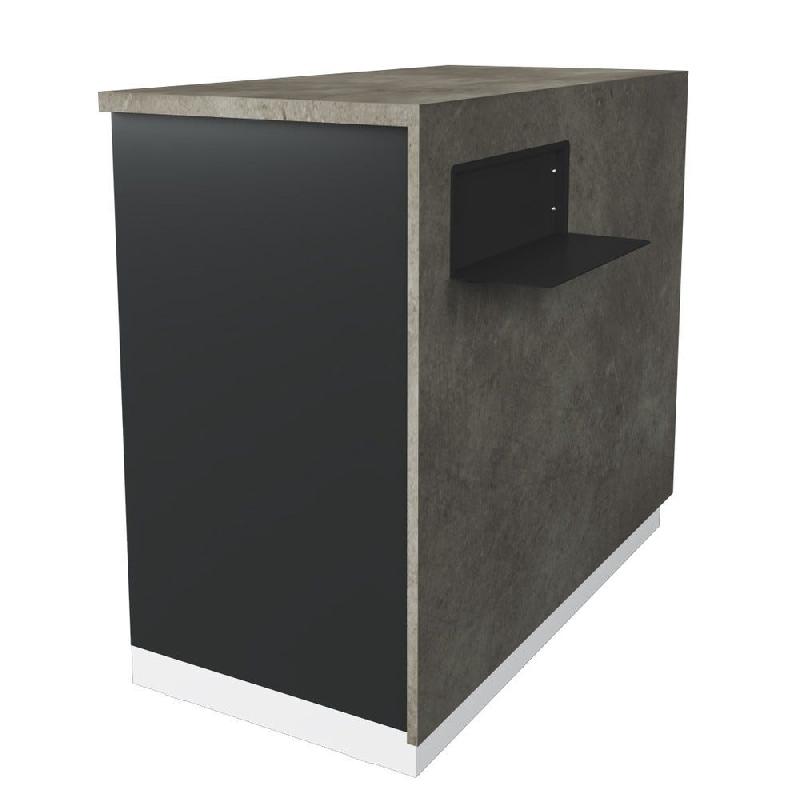 Comptoir Minimaliste G finition béton et gris anthracite L116xP58xH100cm_0