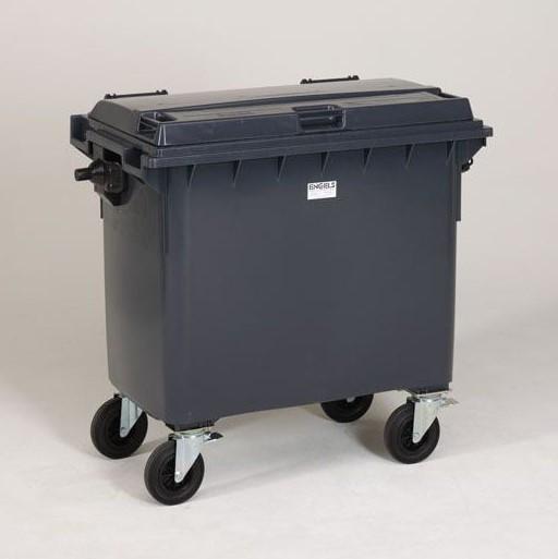 Conteneur poubelle standard 4 roues - 660L Gris foncé - 270kg de charge maximale - Marque Rolléco_0