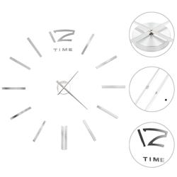 Décoshop26 - Horloge murale 3D Design moderne 100 cm XXL Argenté DEC022268 - argenté 3001309569608_0
