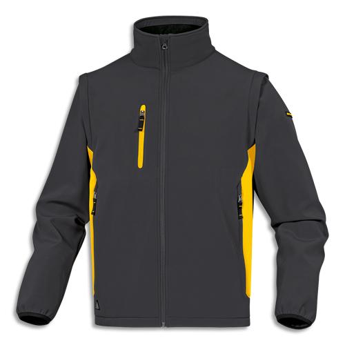 Delta plus veste mysen2 d-match gris jaune polyester et élasthane, 5 poches, manches amovibles taille m_0