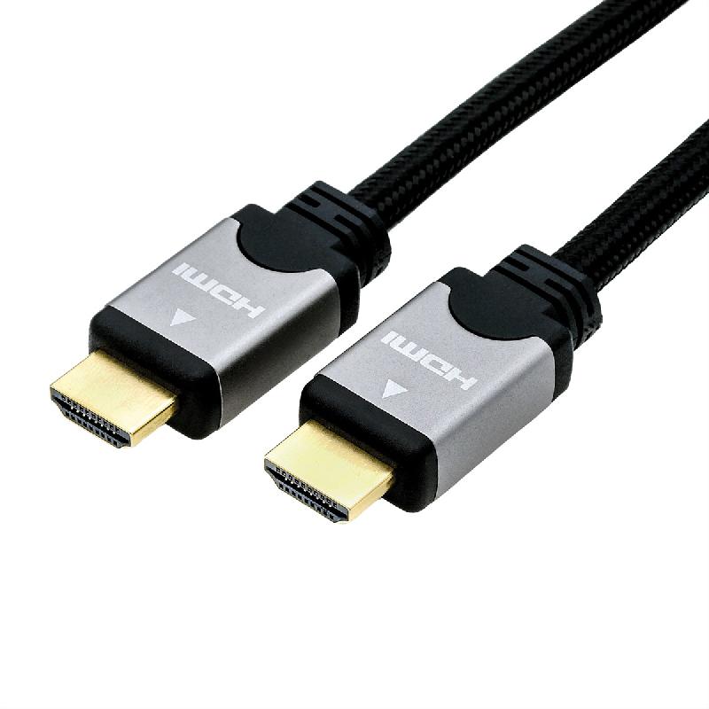 ROLINE Câble HDMI High Speed avec Ethernet, noir / argent, 2 m_0