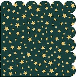 Serviettes forme biscuit starry night or fond vert foncé (144 unités) MESA BELLA - vert papier 3701168962540_0