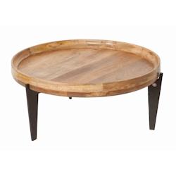 SIT Möbel Table d'appoint Tom Tailor | Plateau amovible | Plateau en manguier naturel | Pieds en métal noir | L 75 x P 75 x H 34 cm - multicolore mu_0