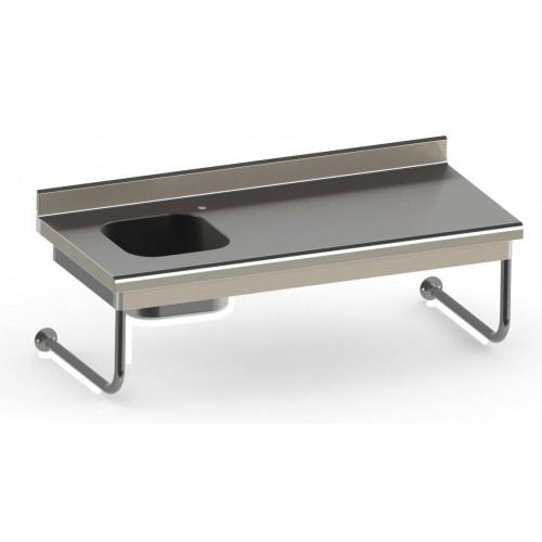 TABLE DU CHEF SUSPENDUE EN INOX 700 X 1200 MM - CUVE À GAUCHE