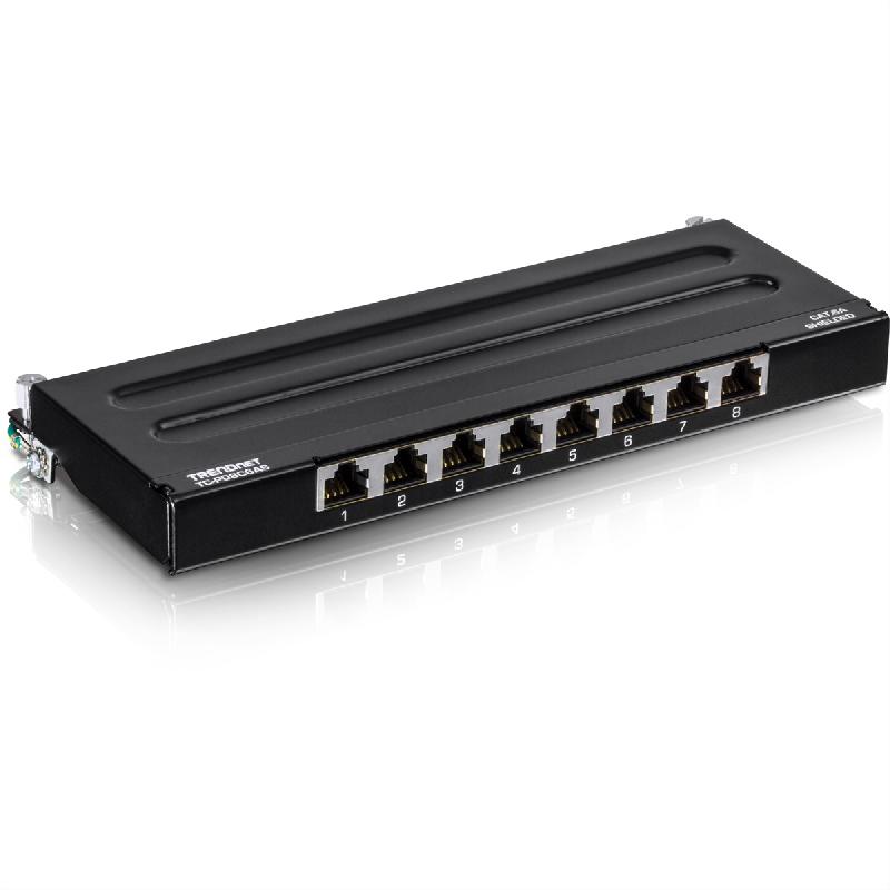 TRENDnet TC-P08C6AS Tableau de connexion renforcés à 8 ports Cat6A, avec fixation murale_0