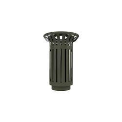 Rossignol - Corbeille extérieure à poser ou à fixer 2x40L avec couvercle TULIPE - vert olive - vert acier 54560_0