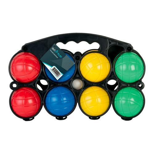 Jeu de 6 boules PVC initiation - 74mm/680g - Noir/Argent