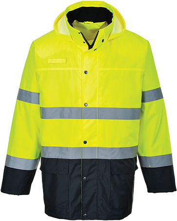 Veste de pluie hv bicolore jaune marine s166, l_0