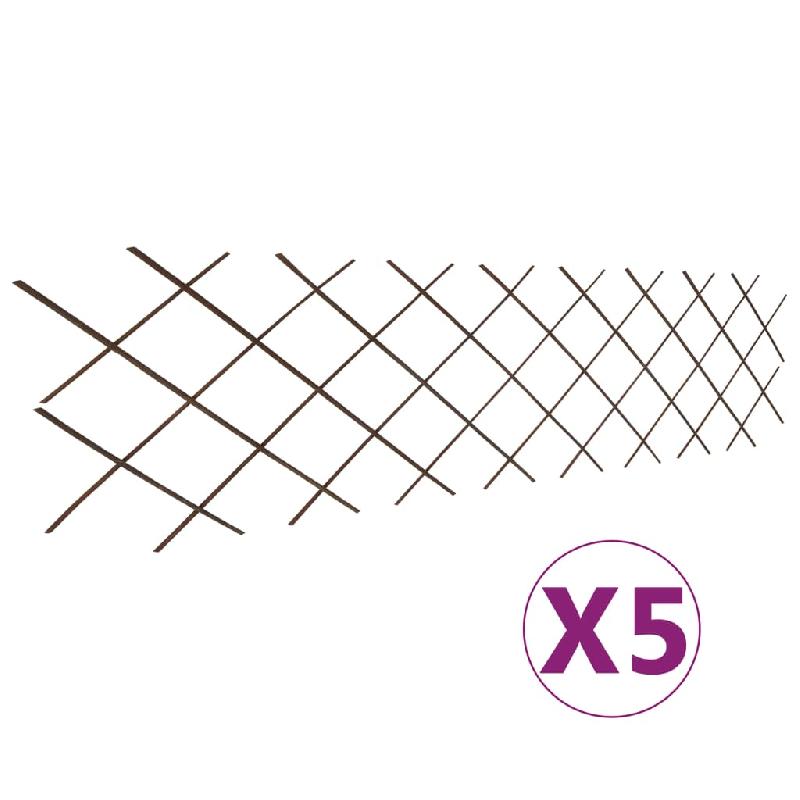 Vidaxl clôture en treillis de saule 5 pcs 180x60 cm 146072_0