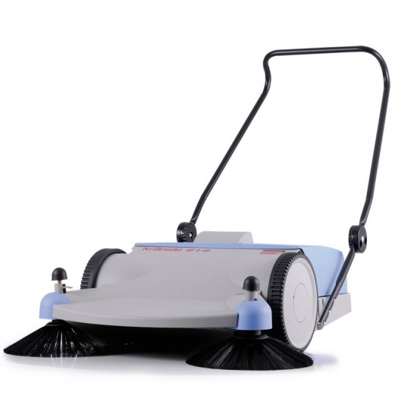 Balayeuse accompagnante manuelle 2+2 - largeur de travail 800 mm - bac collecteur 40L - brosses nylon résistantes_0