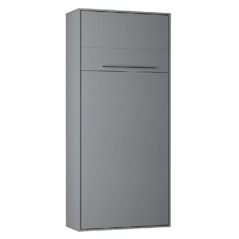 ARMOIRE LIT ESCAMOTABLE KOMPACT OUVERTURE ASSISTÉE, COLORIS GRIS MAT COUCHAGE 90*200 CM._0