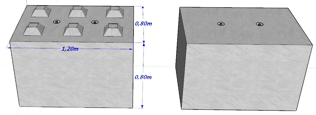 Bb800x800x1200 - Bloc béton empilable - Lego Stock Bloc - Poids 1,725 t_0