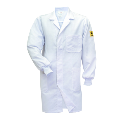 Blouse de travail antistatique Tech Wear - modèle V-neck mains libres avec poignets conducteurs et tissu OFX-100_0