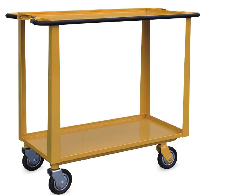Chariot ergonomique 2 plateaux - monobloc pour ateliers et entrepôts - charge jusqu'à 600 kg - fabrication CE_0