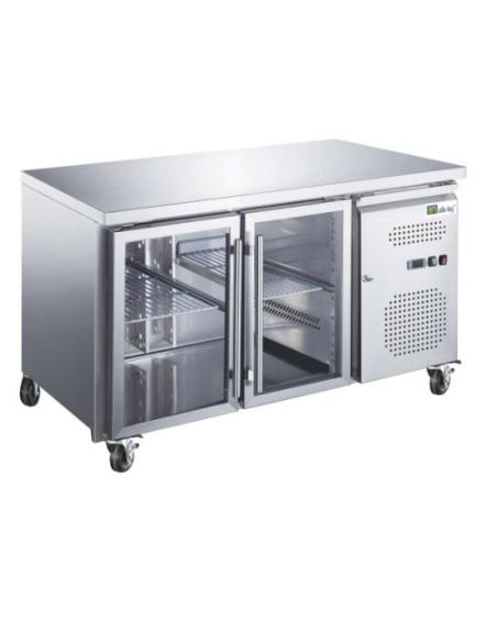 Desserte réfrigérée positive 2 portes vitrée GN1/1 centrale  Référence: AA2PV_0