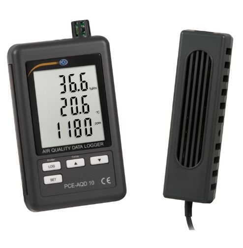 Enregistreur de données de qualité d'air, indique le taux de CO2, la température ambiante et l'humidité relative - PCE-AQD 10 - PCE INSTRUMENTS_0