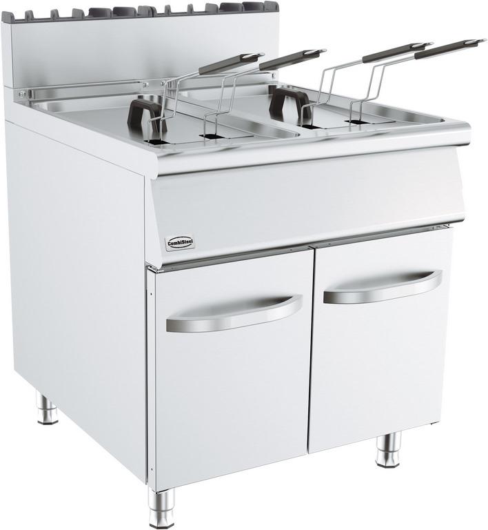 Friteuse professionnelle à gaz 2 cuves 19 l - 800x900x900 mm - 7178.3050_0