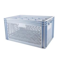 GILAC Caisse de transport pour verres 107 mm de diamètre - 15 verres - 4 formats - 62 L - Gris G623015 - gris 3573678700727_0