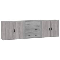 Helloshop26 - Buffet bahut commode armoire meuble de rangement organisateur cuisine salle de séjour salons 3 pcs sonoma bois 02_0037171 - 30002132517_0