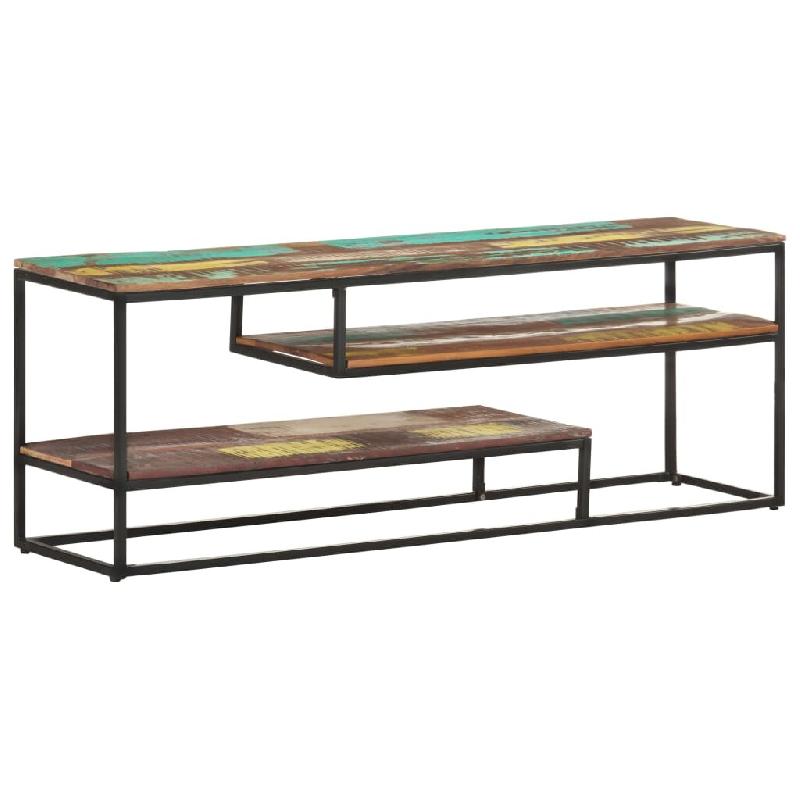 Helloshop26 - Meuble TV multimédia étagère télévision buffet téléviseur salle à manger salon chambre 130 x 30 x 45 cm bois de 02_0025889 - Boi_0