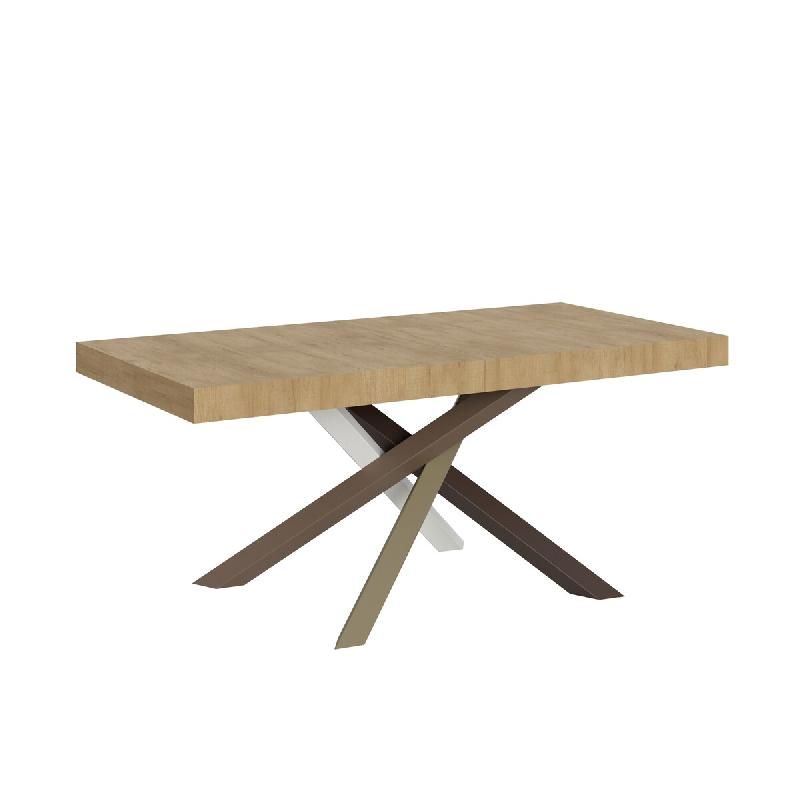 Itamoby Table Extensible 200/460X90 Cm Volantis Chêne Naturel Pieds Multicolores 4/C - marron VE200TAV4C460-QN_0