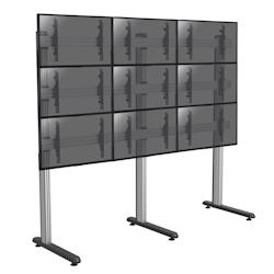 KIMEX Support sur pieds mur d'images 9 écrans TV 45''-50'' - A poser - gris 3700685415041_0