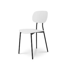 Kosmi Chaise style contemporain blanche et pieds en métal noir - modèle LEA - 3760301692997_0