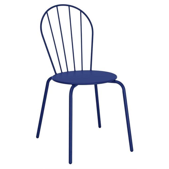 Lot de 4 chaises empilables bleu marine, ADELINE_0