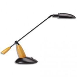 MAUL LAMPE LAERA FLUO LIVRÉ AVEC AMPOULE BRAS MERISIER 18CM, BRAS SUPÉRIEUR NOIR LAQUÉ 41CM SOCLE D22 CM