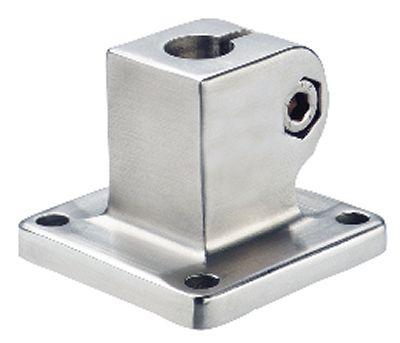 Pied pour tube rond en inox - Modèle 92-162.1 avec insert polyamide et multiples options de fixation_0