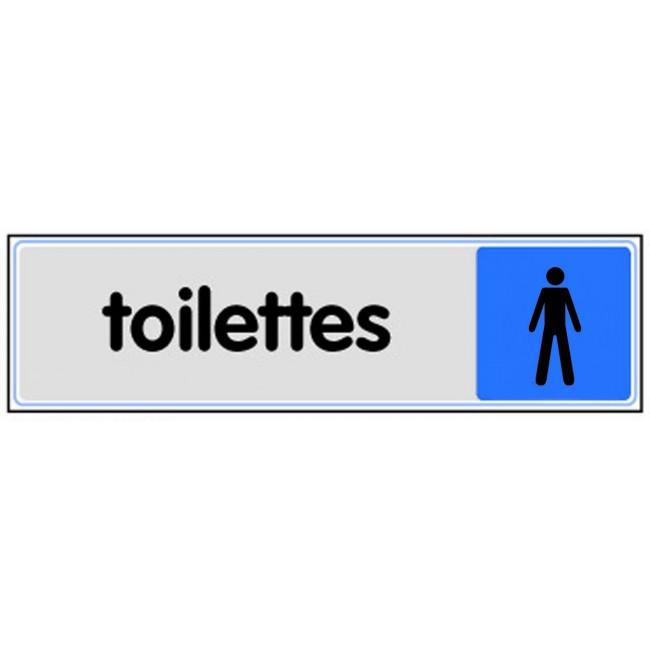 Plaque toilettes hommes en plexi couleur argent 170x45mm - NOVAP - 4036489 - 785650_0