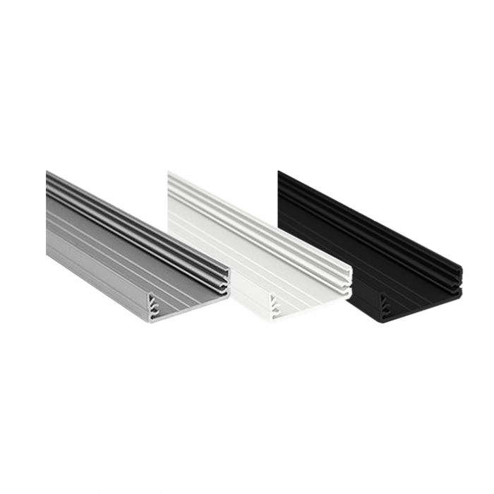 Profilé aluminium anodisé large haute performance - pour ruban LED - 3 coloris et diffuseurs au choix_0