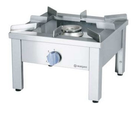 Réchaud à gaz simple - brûleur 14 kW - grille inox amovible - grandes casseroles 50 à 100 L_0