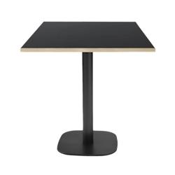 Restootab - Table 70x70cm - modèle Round noir chants bois - noir TB-ROU-7070M-NOIR-BOI_0