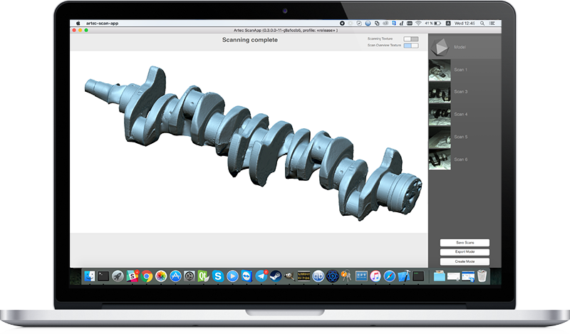 ScanApp beta - Artec : application Mac pour scanner 3D avec Artec Eva, compatible OS X et modélisation 3D_0