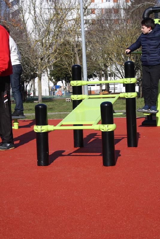 Abdo incliné en acier galvanisé thermolaqué pour parc sportif en plein air - Street Workout DAMAPRO_0