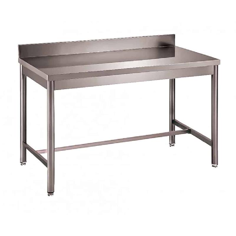 Table démontable bords droits pieds ronds inox ferritique adossée P 700 mm (Longueur, mm: 2000 - Réf F-DRTA207-1)_0