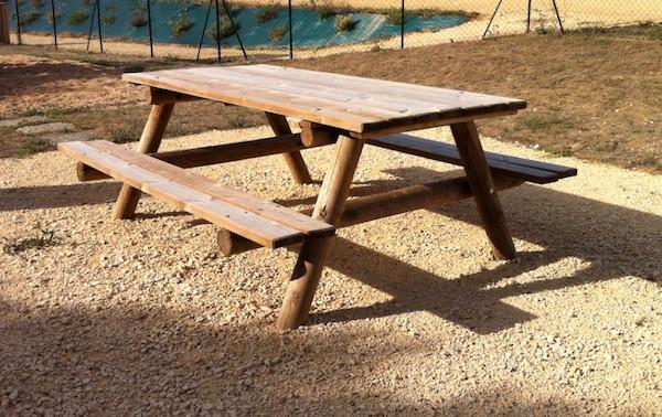 Table pique-nique tout bois 6 places - bois traité autoclave Classe IV - 194 x 156 cm_0