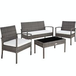 Tectake Salon de jardin Sparte 4 places - gris - 403398 - gris multi-matériau 403398_0