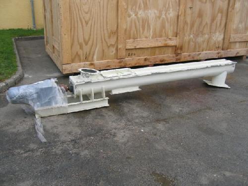 Vis sans fin d'occasion en inox, à vitesse fixe - Longueur 2600 mm - Encombrement 3000 x 300 x 400 mm_0