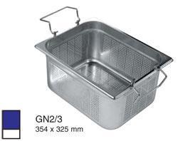 Bac gastro inox gn2/3 perfore+anses pliantes h = 65mm_0