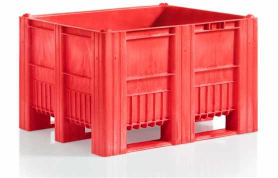 Caisse-palette plastique monobloc 1000 x 1200 ROUGE - CPP1012/CB3/R_0