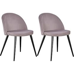 Chaise en velours côtelé avec pieds en acier Velvet (Lot de 2) Venture Home - rose 3700866352561_0