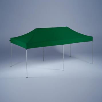 Chapiteau de réception 6 m x 3 m - structure aluminium anodisé argent - toit polyester imperméable - vert_0