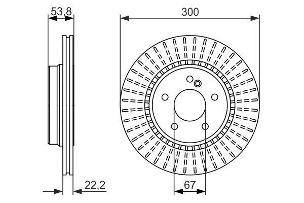 Disque de frein Bosch 0986479653 - boîte de 2 disques ventilés pour montage arrière - 5 trous - épaisseur 22 mm_0