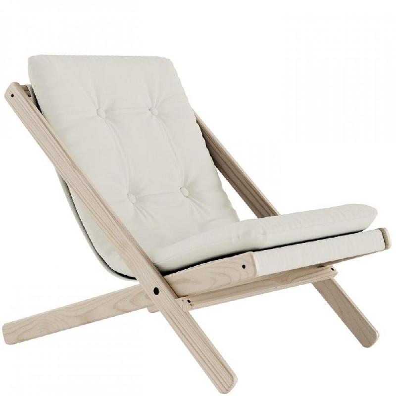 Fauteuil Futon Boogie - Hêtre Massif Naturel - Coloris Naturel avec Matelas Futon en Fibres Mixtes_0