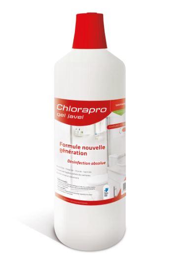Chlorapro Gel - Désinfectant chloré javel WC non parfumé - 1L - D009 - Large spectre de désinfection_0