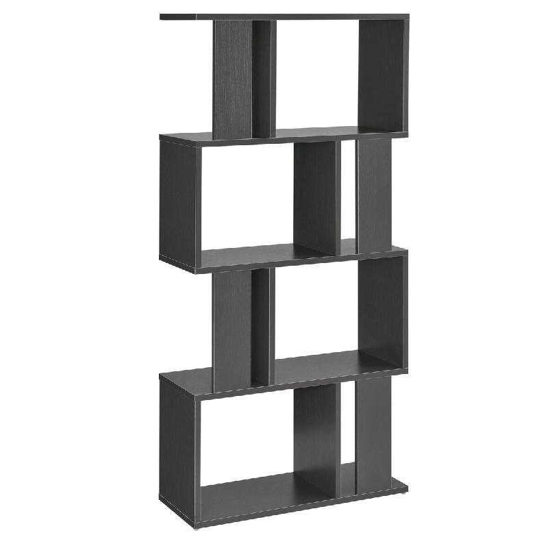 Helloshop26 - Bibliothèque pour salon meuble de rangement stockage avec plusieurs étagères MDF mélaminé 130 cm gris foncé 03_0001074 - 3000123099780_0